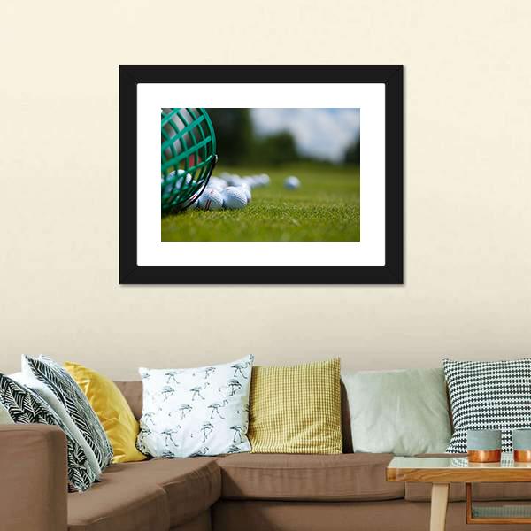 Golf Ball Basket Canvas Wall Art-3 Horizontal-Gallery Wrap-25" x 16"-Tiaracle