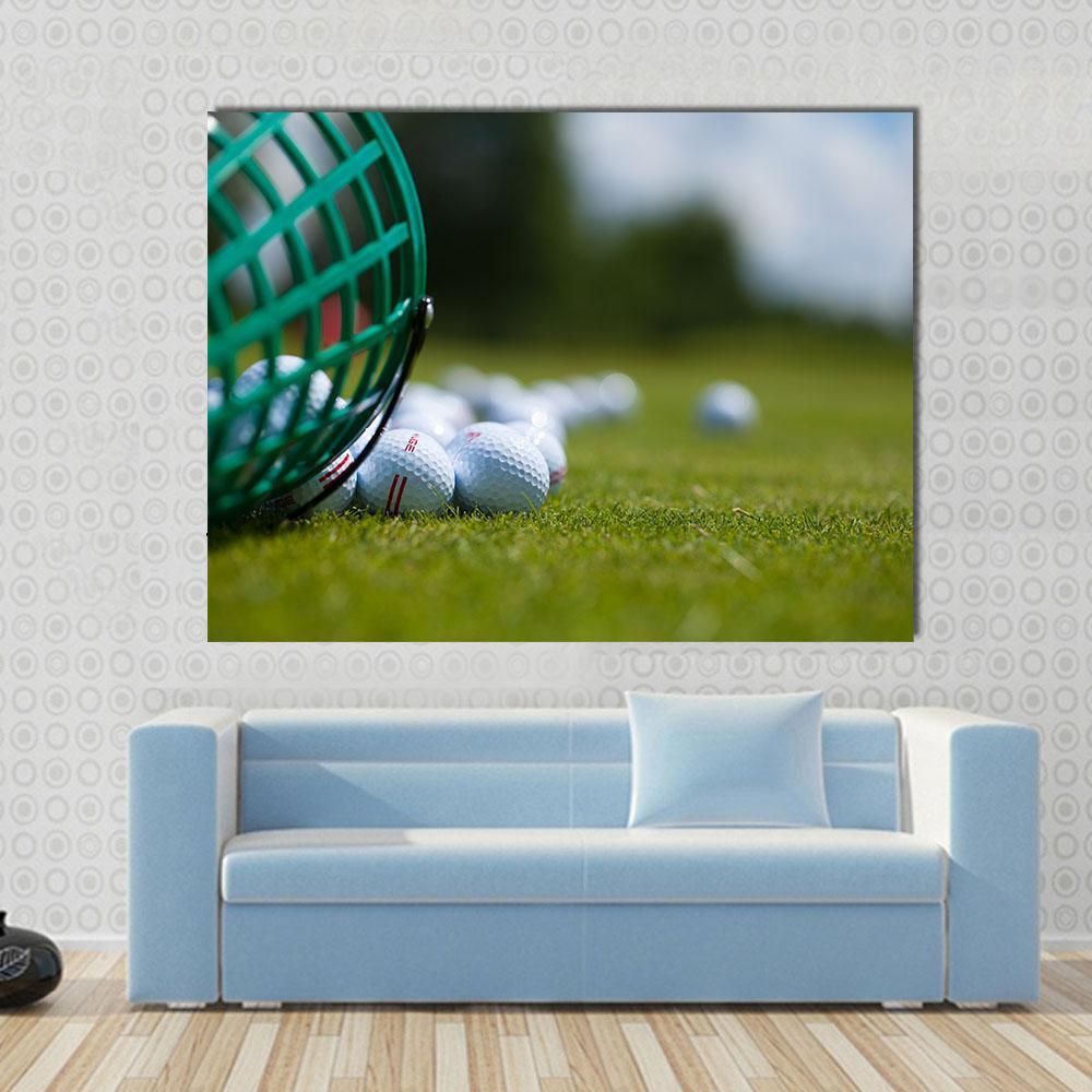 Golf Ball Basket Canvas Wall Art-1 Piece-Gallery Wrap-48" x 32"-Tiaracle