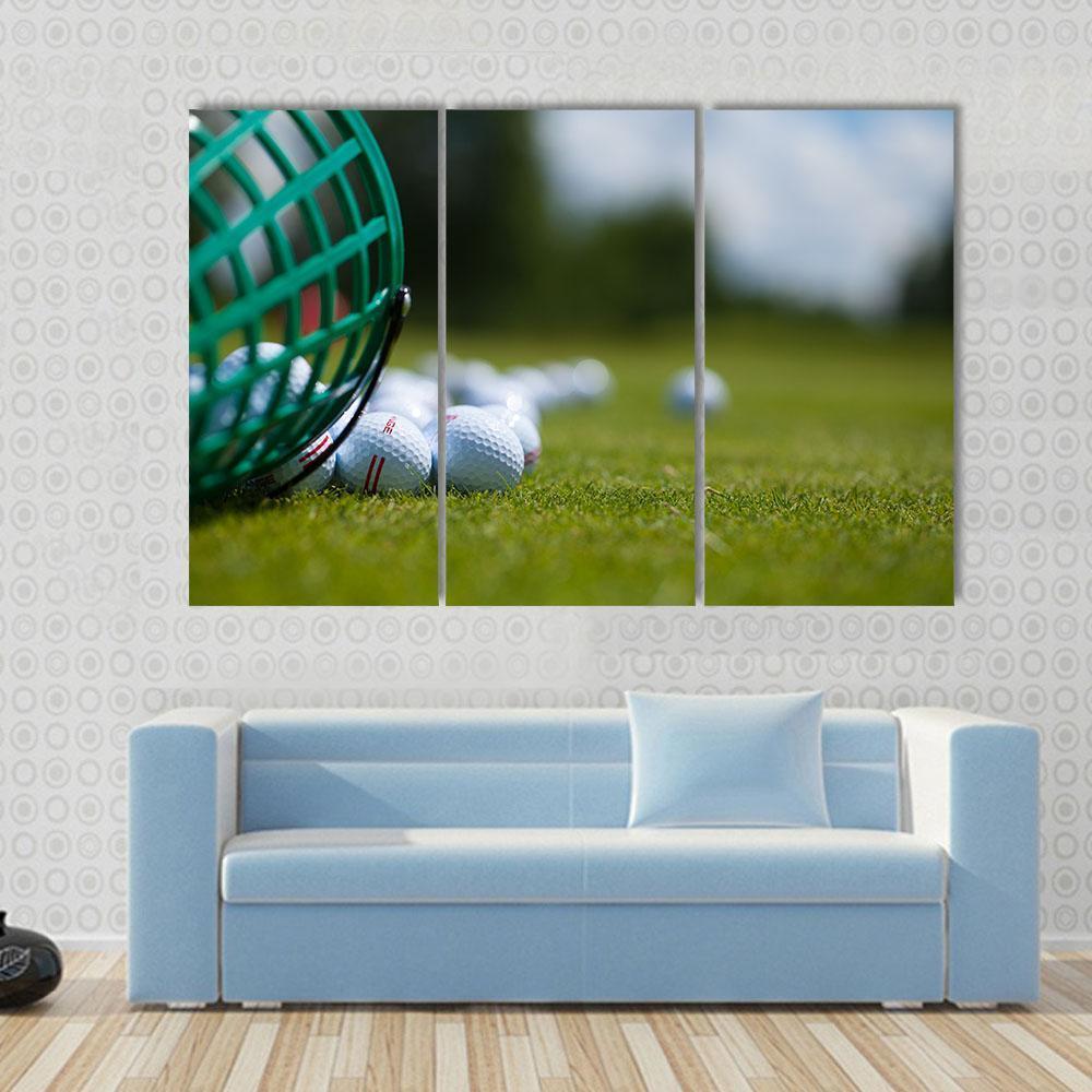 Golf Ball Basket Canvas Wall Art-3 Horizontal-Gallery Wrap-37" x 24"-Tiaracle