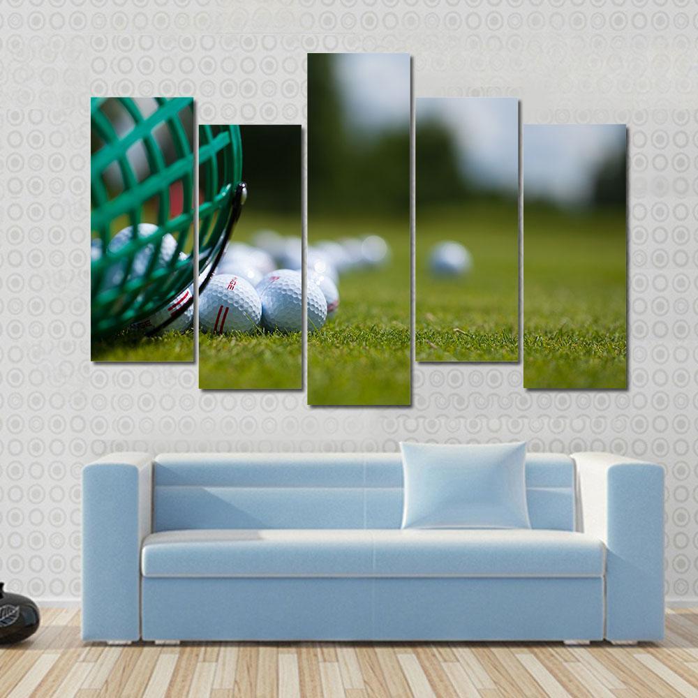 Golf Ball Basket Canvas Wall Art-5 Pop-Gallery Wrap-47" x 32"-Tiaracle