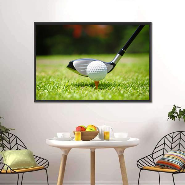 Golf Ball & Club Canvas Wall Art-3 Horizontal-Gallery Wrap-25" x 16"-Tiaracle