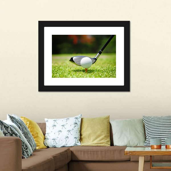 Golf Ball & Club Canvas Wall Art-3 Horizontal-Gallery Wrap-25" x 16"-Tiaracle