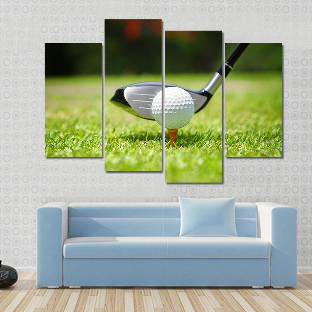 Golf Ball & Club Canvas Wall Art-4 Pop-Gallery Wrap-50" x 32"-Tiaracle