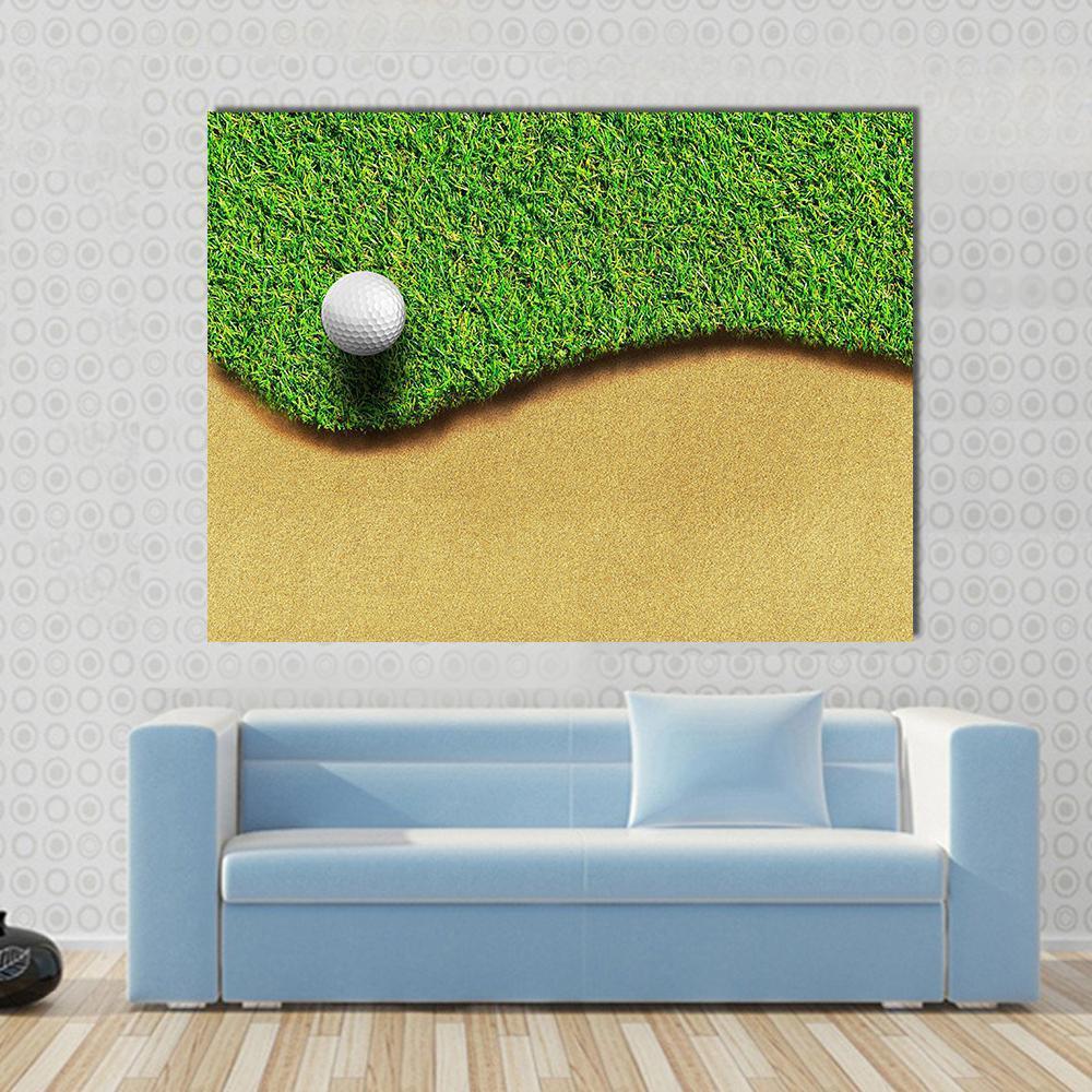 Golf Ball In Golf Courses Canvas Wall Art-1 Piece-Gallery Wrap-48" x 32"-Tiaracle