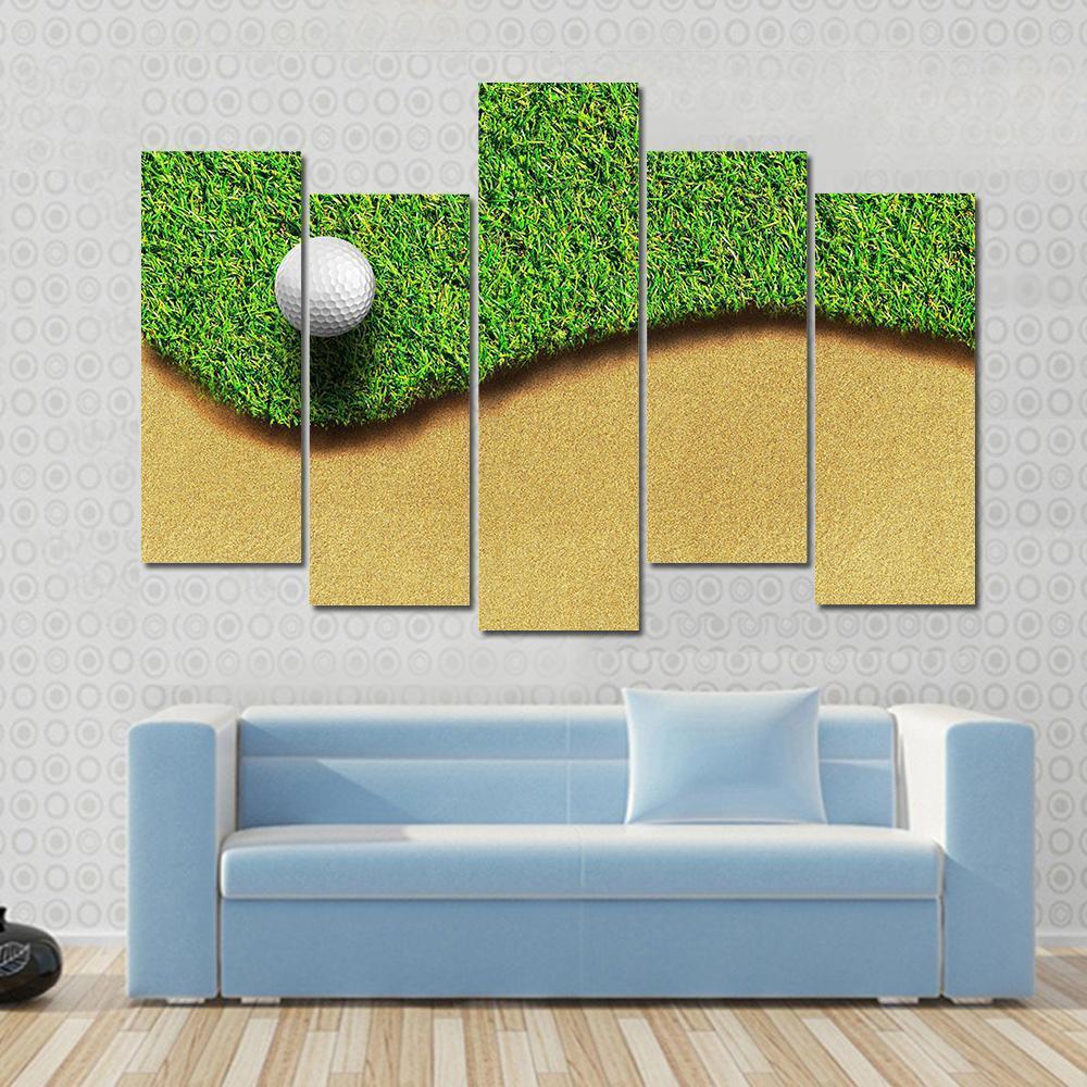 Golf Ball In Golf Courses Canvas Wall Art-5 Pop-Gallery Wrap-47" x 32"-Tiaracle