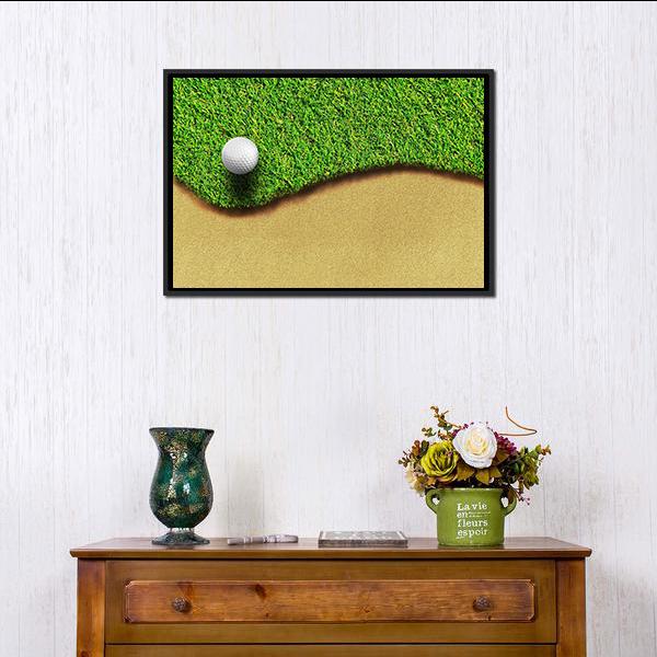 Golf Ball In Golf Courses Canvas Wall Art-1 Piece-Floating Frame-24" x 16"-Tiaracle