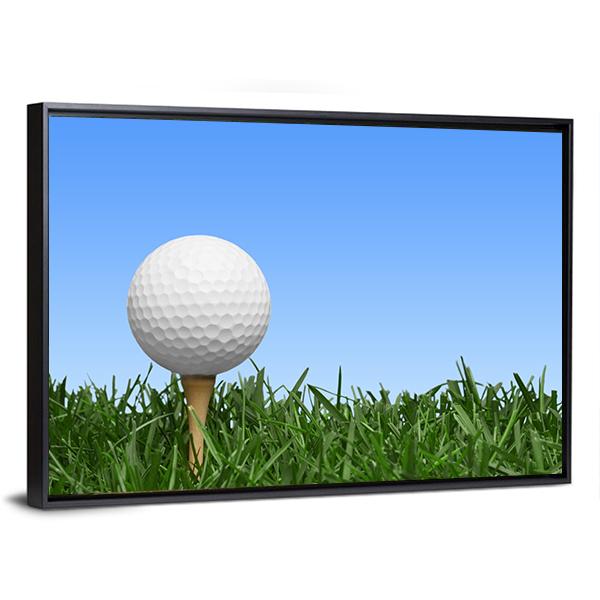 Golf Ball In Grass Canvas Wall Art-3 Horizontal-Gallery Wrap-25" x 16"-Tiaracle