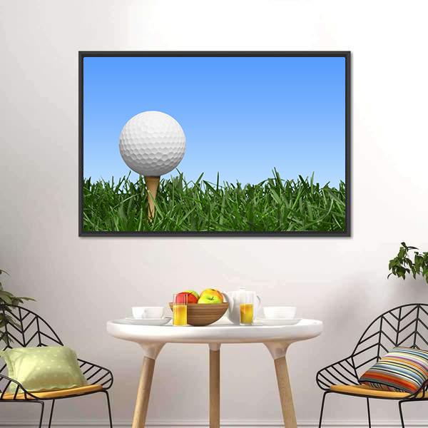 Golf Ball In Grass Canvas Wall Art-3 Horizontal-Gallery Wrap-25" x 16"-Tiaracle