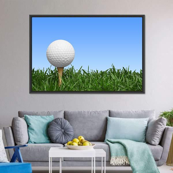 Golf Ball In Grass Canvas Wall Art-3 Horizontal-Gallery Wrap-25" x 16"-Tiaracle