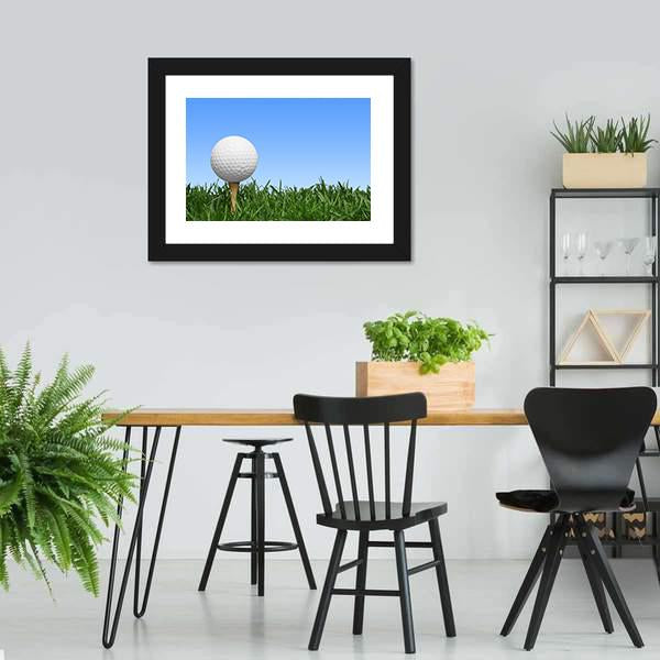 Golf Ball In Grass Canvas Wall Art-3 Horizontal-Gallery Wrap-25" x 16"-Tiaracle