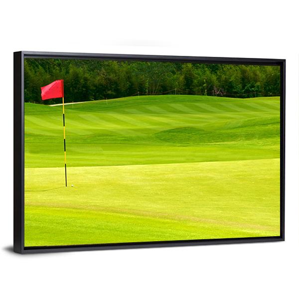 Golf Ball Near Hole Canvas Wall Art-3 Horizontal-Gallery Wrap-25" x 16"-Tiaracle