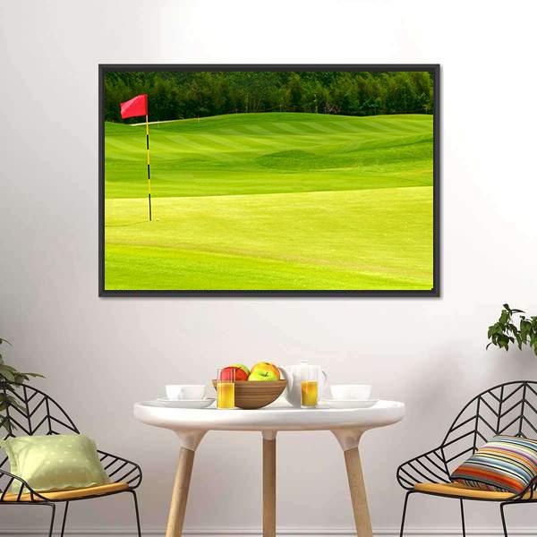 Golf Ball Near Hole Canvas Wall Art-3 Horizontal-Gallery Wrap-25" x 16"-Tiaracle