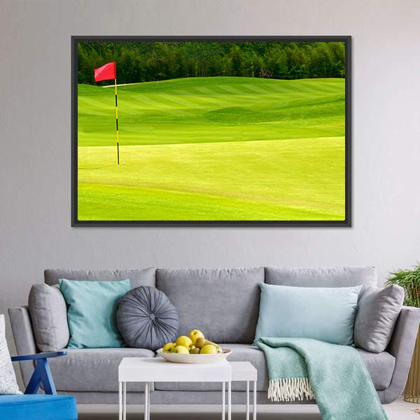 Golf Ball Near Hole Canvas Wall Art-3 Horizontal-Gallery Wrap-25" x 16"-Tiaracle