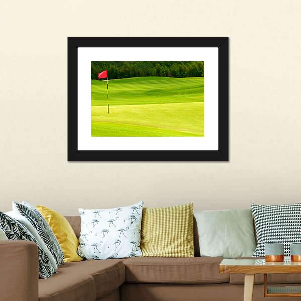 Golf Ball Near Hole Canvas Wall Art-3 Horizontal-Gallery Wrap-25" x 16"-Tiaracle