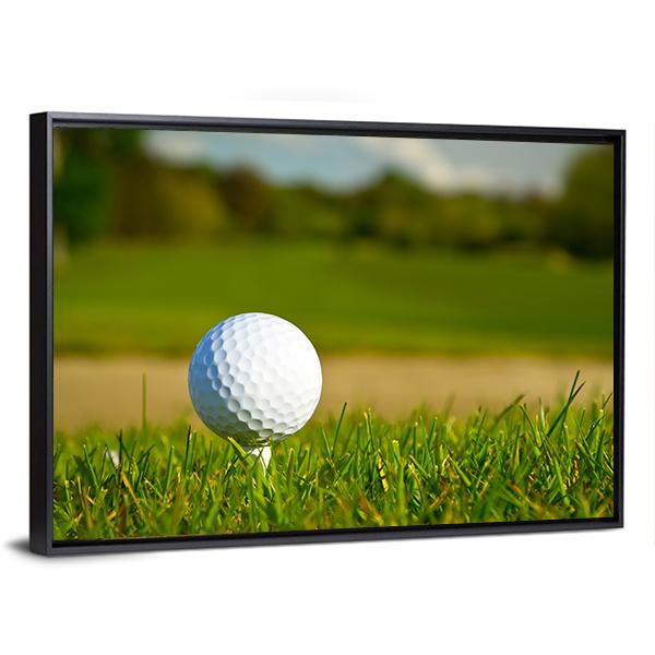 Golf Ball On Beautiful Course Canvas Wall Art-3 Horizontal-Gallery Wrap-25" x 16"-Tiaracle