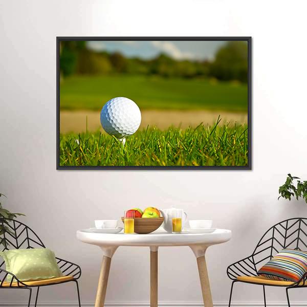 Golf Ball On Beautiful Course Canvas Wall Art-3 Horizontal-Gallery Wrap-25" x 16"-Tiaracle