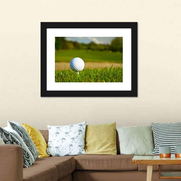 Golf Ball On Beautiful Course Canvas Wall Art-3 Horizontal-Gallery Wrap-25" x 16"-Tiaracle