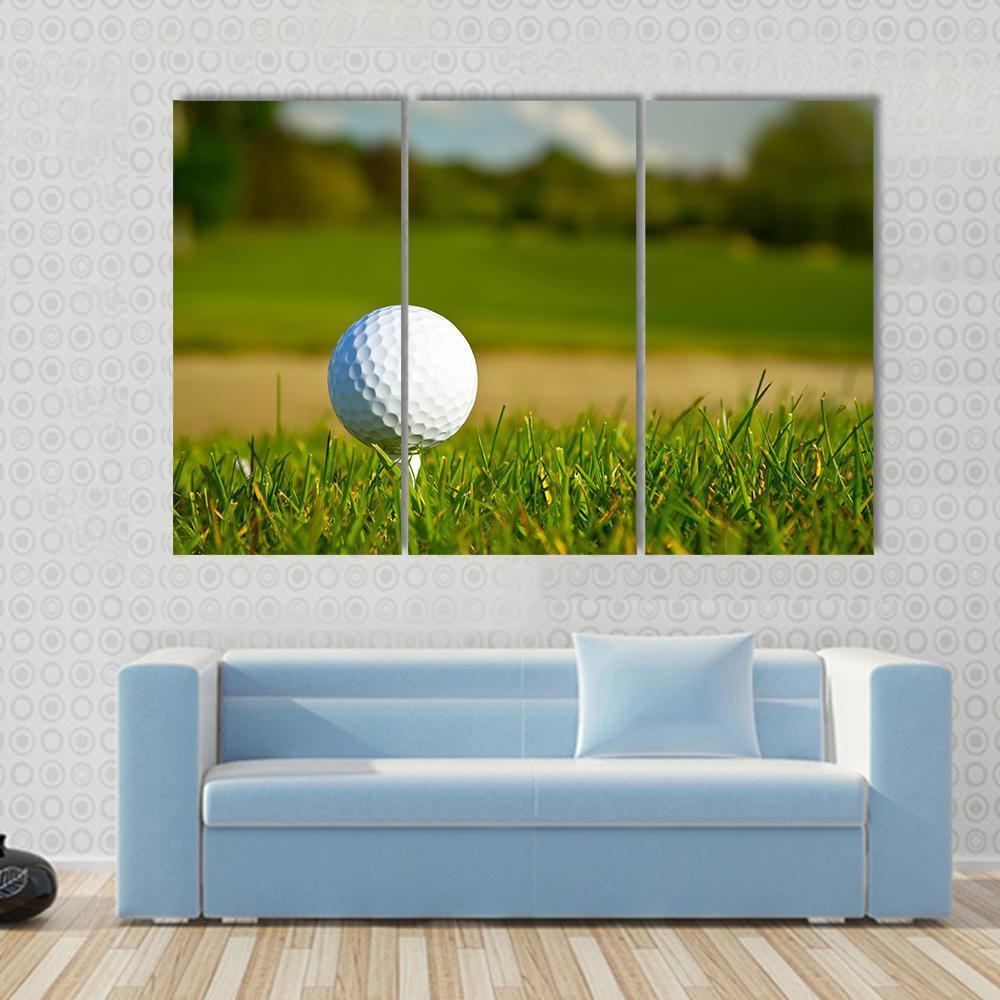 Golf Ball On Beautiful Course Canvas Wall Art-3 Horizontal-Gallery Wrap-37" x 24"-Tiaracle