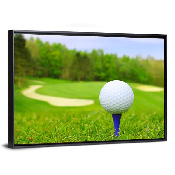 Golf Ball On Course Canvas Wall Art-3 Horizontal-Gallery Wrap-25" x 16"-Tiaracle