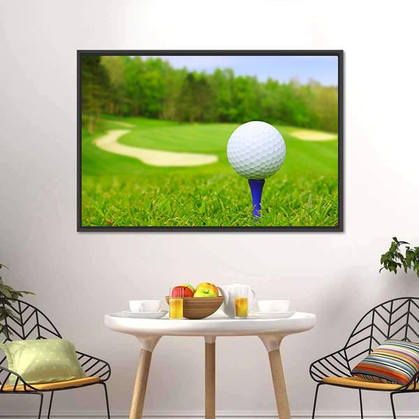 Golf Ball On Course Canvas Wall Art-3 Horizontal-Gallery Wrap-25" x 16"-Tiaracle