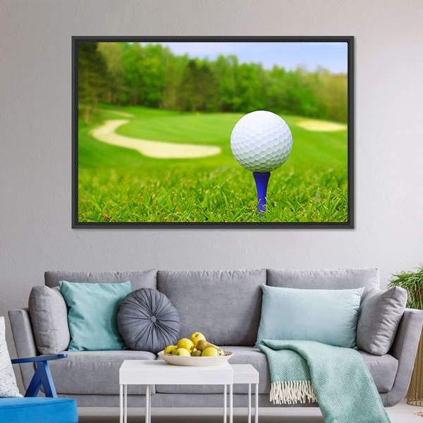 Golf Ball On Course Canvas Wall Art-3 Horizontal-Gallery Wrap-25" x 16"-Tiaracle