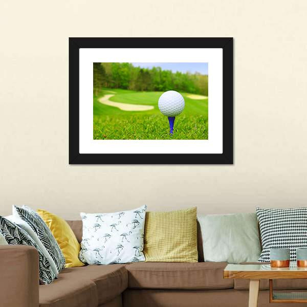 Golf Ball On Course Canvas Wall Art-3 Horizontal-Gallery Wrap-25" x 16"-Tiaracle