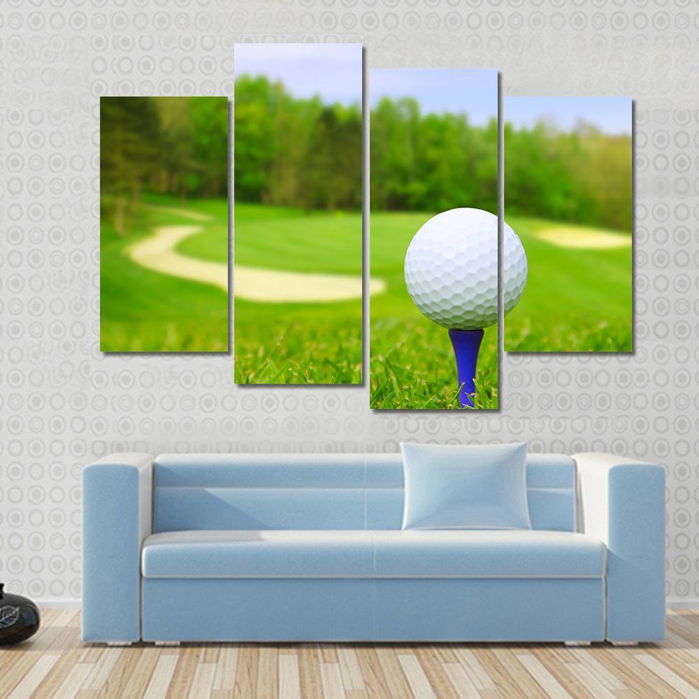 Golf Ball On Course Canvas Wall Art-4 Pop-Gallery Wrap-50" x 32"-Tiaracle