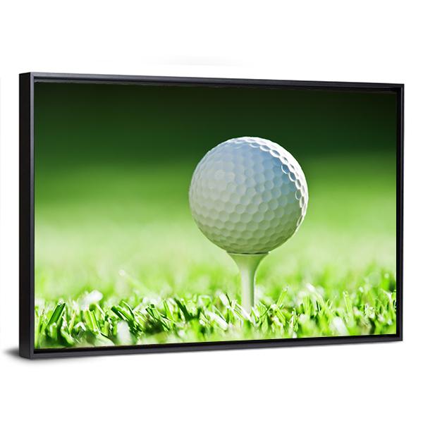 Golf Ball On Green Grass Canvas Wall Art-3 Horizontal-Gallery Wrap-25" x 16"-Tiaracle