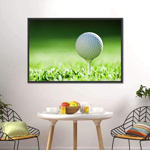 Golf Ball On Green Grass Canvas Wall Art-3 Horizontal-Gallery Wrap-25" x 16"-Tiaracle