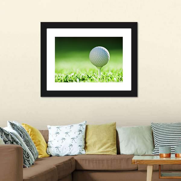 Golf Ball On Green Grass Canvas Wall Art-3 Horizontal-Gallery Wrap-25" x 16"-Tiaracle