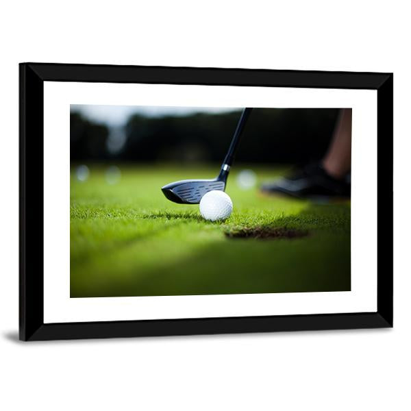 Golf Ball On Green Meadow Canvas Wall Art-3 Horizontal-Gallery Wrap-25" x 16"-Tiaracle