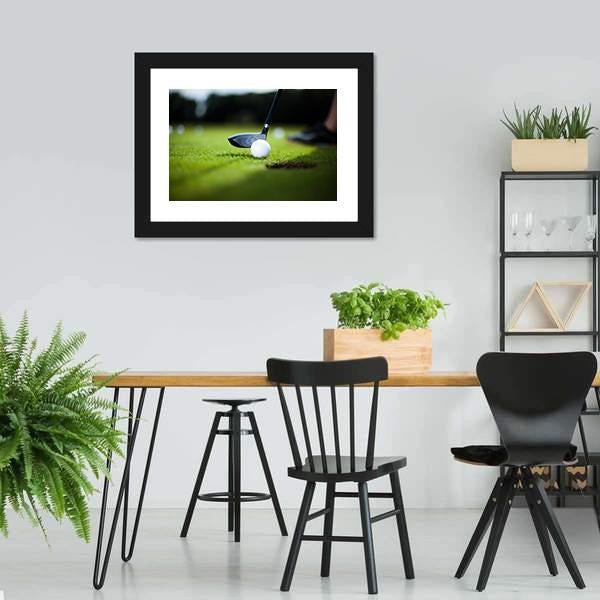 Golf Ball On Green Meadow Canvas Wall Art-3 Horizontal-Gallery Wrap-25" x 16"-Tiaracle