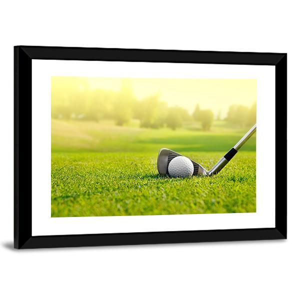 Golf Ball With Stick Canvas Wall Art-3 Horizontal-Gallery Wrap-25" x 16"-Tiaracle