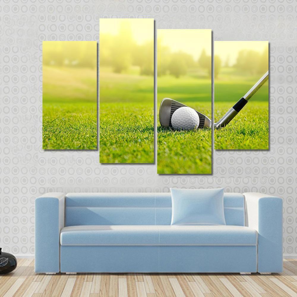 Golf Ball With Stick Canvas Wall Art-4 Pop-Gallery Wrap-50" x 32"-Tiaracle