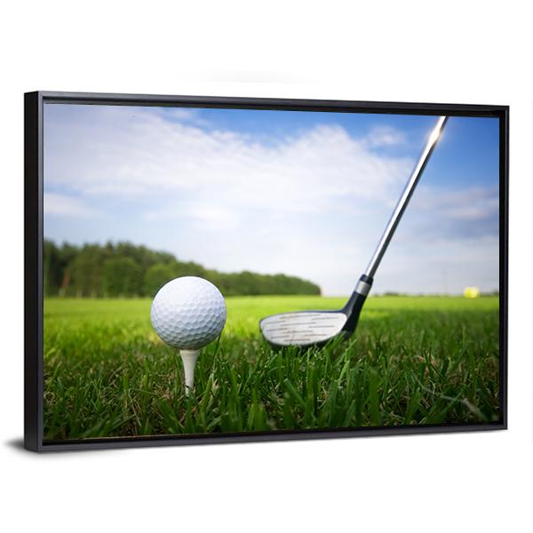 Golf Club And Ball Canvas Wall Art-3 Horizontal-Gallery Wrap-25" x 16"-Tiaracle