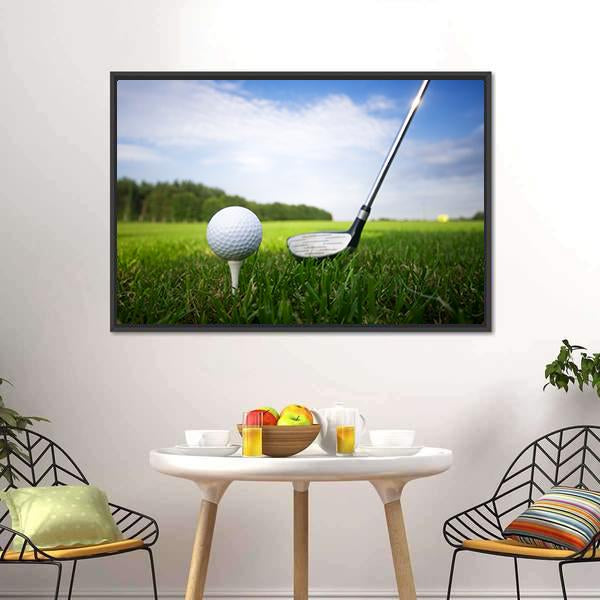 Golf Club And Ball Canvas Wall Art-3 Horizontal-Gallery Wrap-25" x 16"-Tiaracle