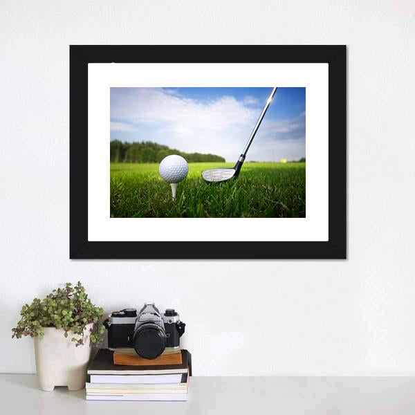 Golf Club And Ball Canvas Wall Art-1 Piece-Framed Print-20" x 16"-Tiaracle