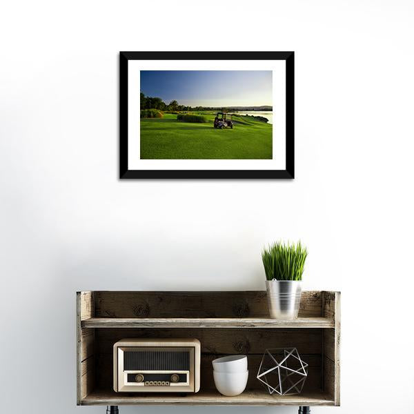 Golf Course & Buggies Canvas Wall Art-1 Piece-Framed Print-20" x 16"-Tiaracle