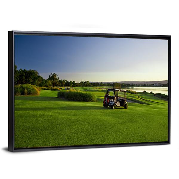 Golf Course & Buggies Canvas Wall Art-3 Horizontal-Gallery Wrap-25" x 16"-Tiaracle