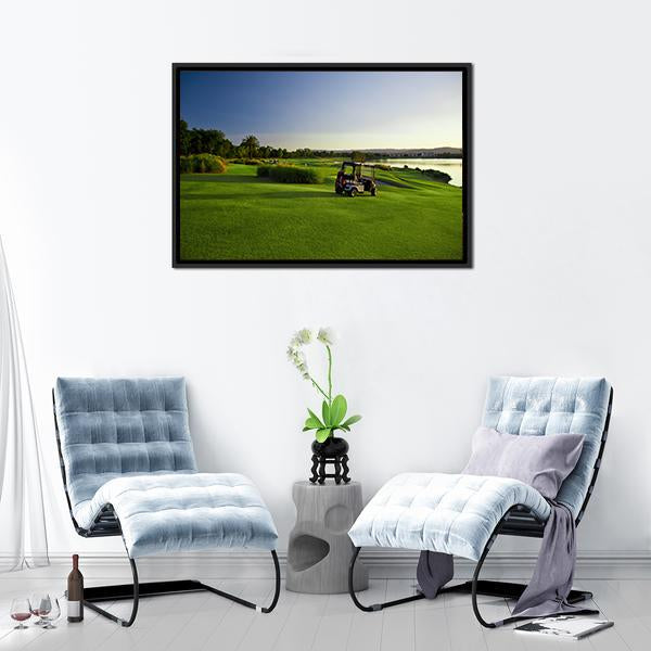 Golf Course & Buggies Canvas Wall Art-3 Horizontal-Gallery Wrap-25" x 16"-Tiaracle