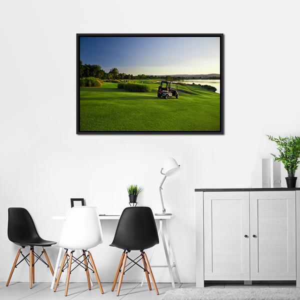 Golf Course & Buggies Canvas Wall Art-3 Horizontal-Gallery Wrap-25" x 16"-Tiaracle