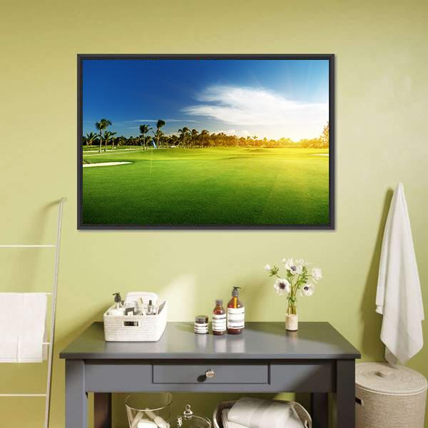 Golf Course Dominican Republic Canvas Wall Art-1 Piece-Floating Frame-24" x 16"-Tiaracle