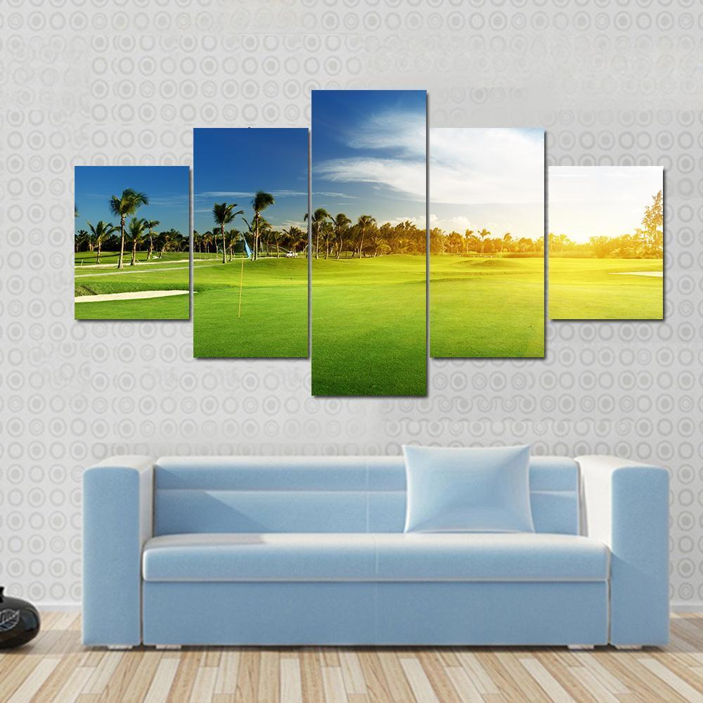 Golf Course Dominican Republic Canvas Wall Art-5 Star-Gallery Wrap-62" x 32"-Tiaracle