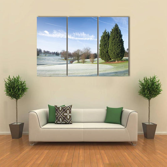 Golf Course Drapped In Winter Canvas Wall Art-3 Horizontal-Gallery Wrap-37" x 24"-Tiaracle