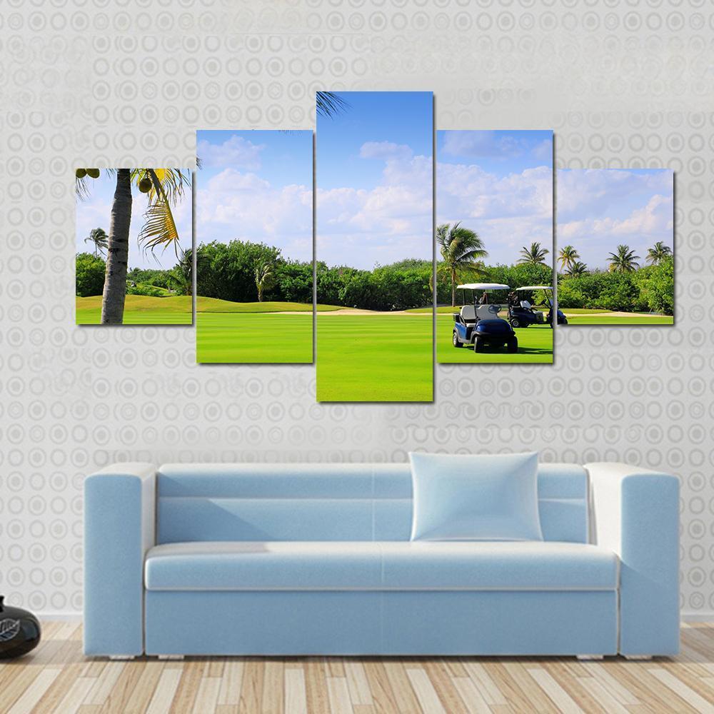 Golf Course Mexico Canvas Wall Art-5 Star-Gallery Wrap-62" x 32"-Tiaracle