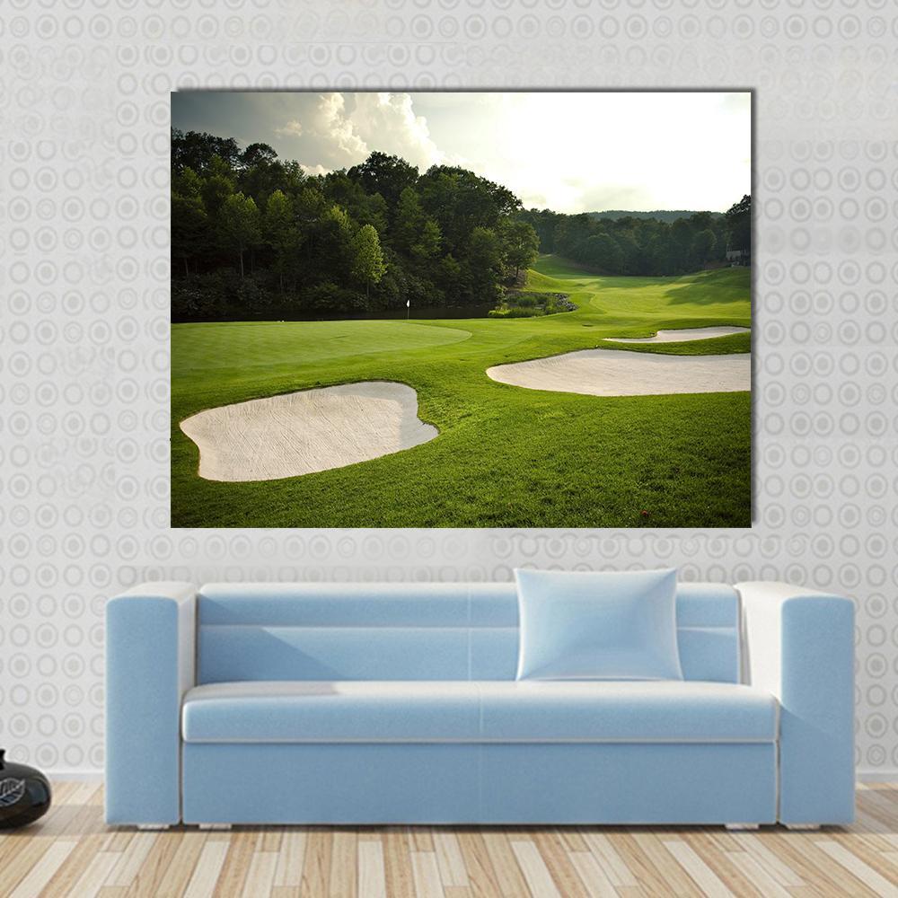 Golf Course Canvas Wall Art-1 Piece-Gallery Wrap-48" x 32"-Tiaracle