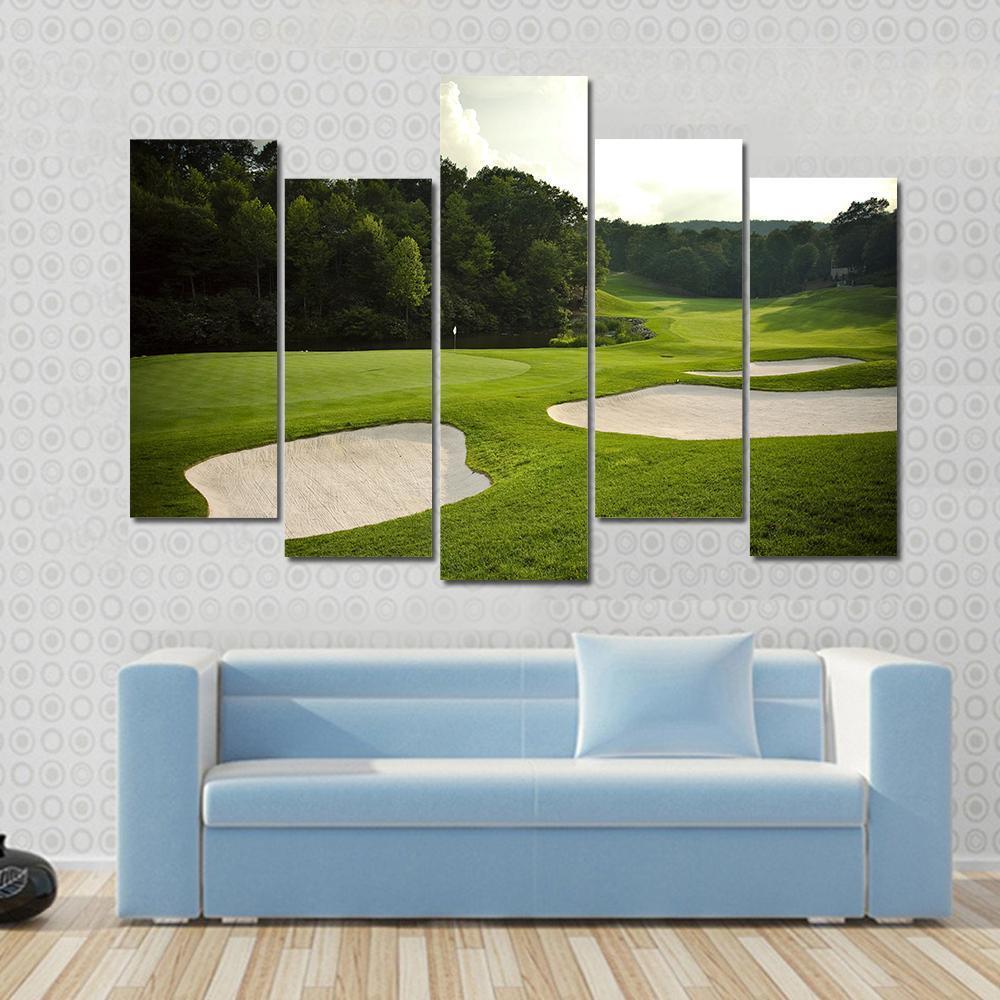 Golf Course Canvas Wall Art-5 Pop-Gallery Wrap-47" x 32"-Tiaracle