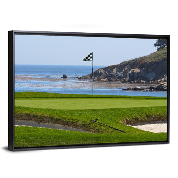 Golf Course & Ocean Canvas Wall Art-3 Horizontal-Gallery Wrap-25" x 16"-Tiaracle