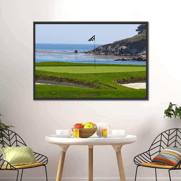 Golf Course & Ocean Canvas Wall Art-3 Horizontal-Gallery Wrap-25" x 16"-Tiaracle