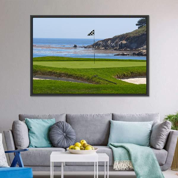 Golf Course & Ocean Canvas Wall Art-3 Horizontal-Gallery Wrap-25" x 16"-Tiaracle